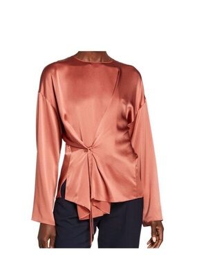 Vince Women’s Knot Front Blouse in Rosewood